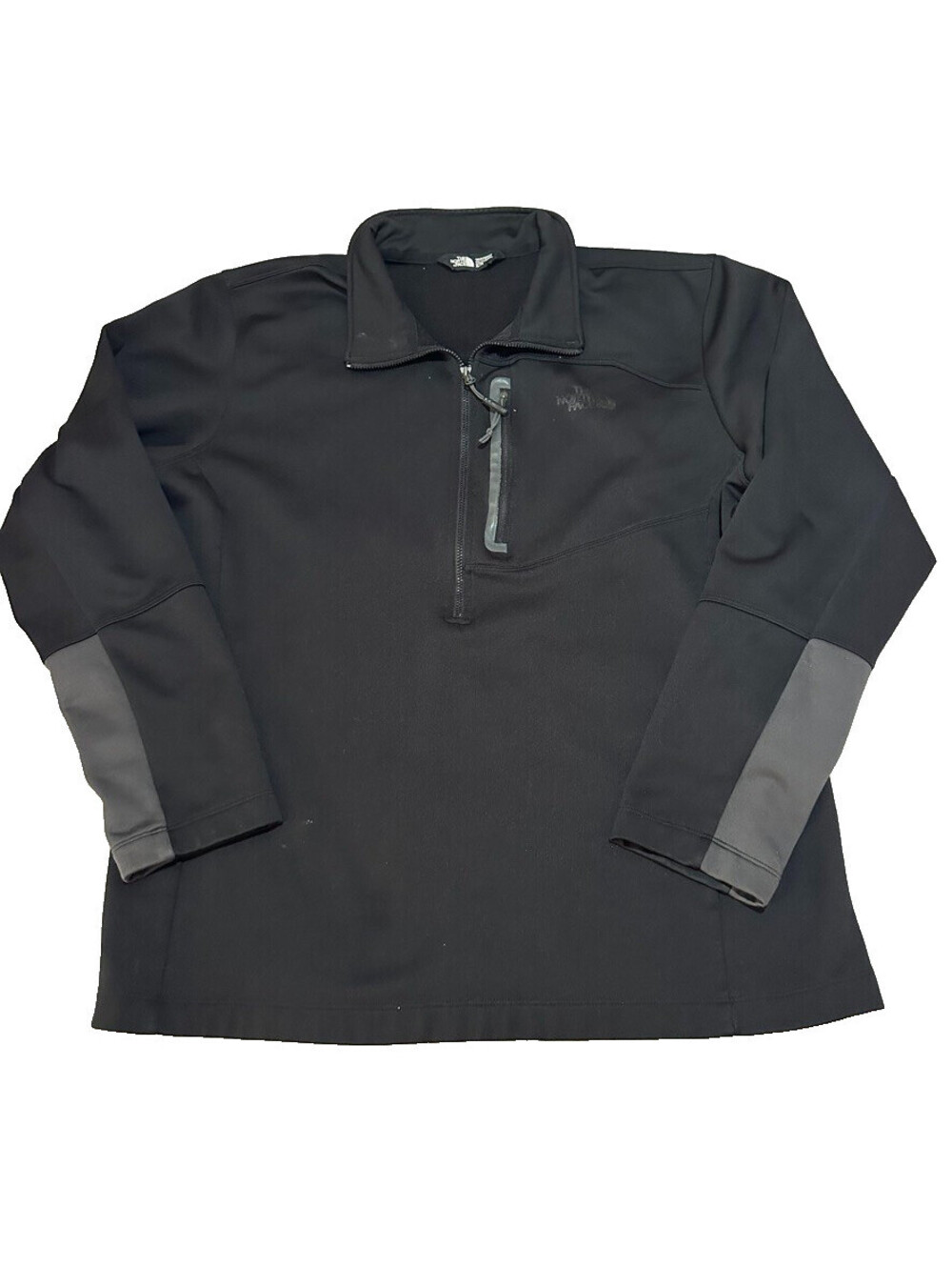 The North Face Men XL Black Gray 1/2 Zip Pullover Jacket Outdoors Long Sleeve